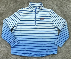Suéter Vineyard Vines Para Hombre Grande Azul Blanco Rayas Camisa Oveja 1/4 Cremallera - Imagen 1 de 10