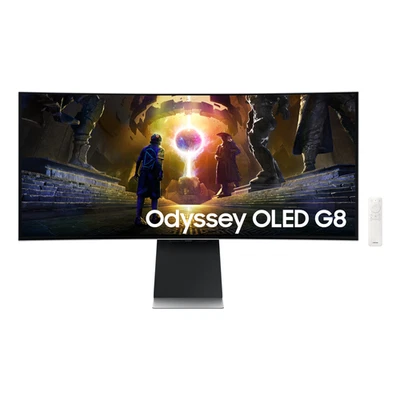 Samsung Odyssey G8 34" Curved UWQHD OLED 175Hz 0.03ms Smart Gaming Monitor - Image 1 of 4