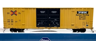 HO ATHEARN 75249 60' GUNDERSON DOUBLE DOOR BOX CAR RAILBOX TTX TBOX # 660677 - Image 1 of 2