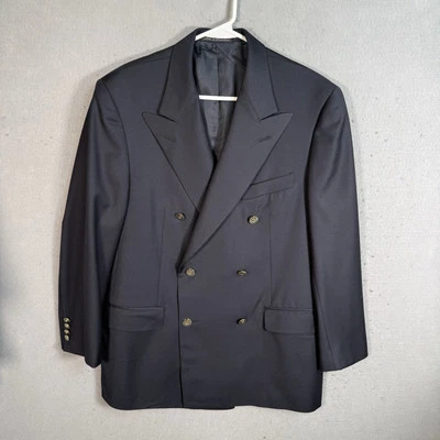 Blazer Ermenegildo Zegna Doble Pecho Para Hombre Negro 6 Botones Chaqueta de Lana Foto 1 de 4