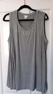 Nordstrom's Caslon tunic sleeveless pullover tank in gray, Size XL - Picture 1 of 5