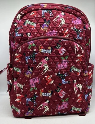 NWT Vera Bradley Cotton Essential Large Backpack Holiday Hounds Dogs Red - Image 1 of 4