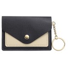 Portafoglio in pelle per donne con portachiavi e porta carte di credito nero