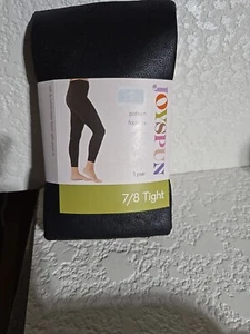 JOYSPUN WOMENS  FOOTLESS 7/8 TIGHTS BLACK CRACKLE Pattern  SIZE XL - Picture 1 of 9