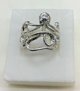 New Sterling Silver 6 Tentacle OCTOPUS Ring - Picture 1 of 2