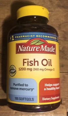 Nature Made Fish Oil 1200mg Omega 3 360mg Softgels 100 Count EXP 05/2027 NEW - Image 1 of 4