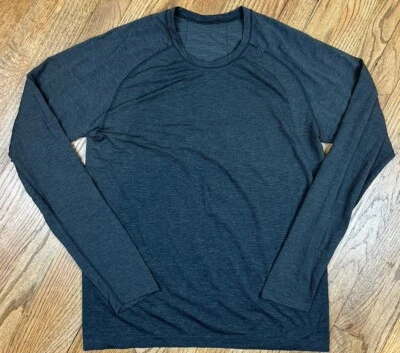 Camiseta de manga larga Lululemon Metal Vent Tech para correr para hombre L grande negra jaspeada Foto 1 de 4