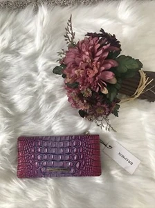 Brahmin Mini Melbourne ADY schmale faltbare Geldbörse JAZZYNOVA OMBRE pink lila neu mit Etikett - Bild 1 von 4