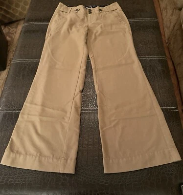 American Eagle Pants Wide Leg Slacks High Rise Khaki 3 Button Size 4 - Image 1 of 4