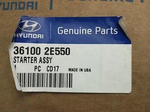 Genuine Hyundai 36100 2E550 Starter Motor Assembly for 2012-2014 Elantra OEM NEW - Picture 1 of 4