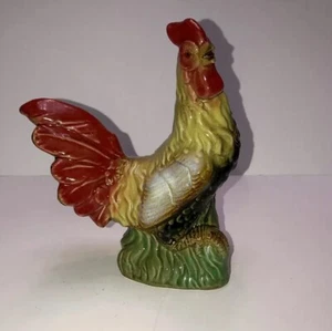 Statua statuina pollo gallo in ceramica alta 8 pollici fattoria di campagna americana - Foto 1 di 10