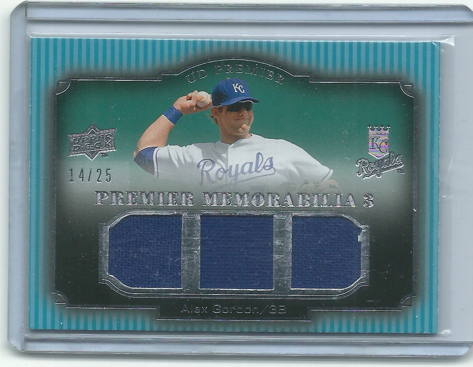 2008 Upper Deck Premier Triple GU Jersey Alex Gordon KC Royals #PM3AG 14/25 - Image 1 of 1