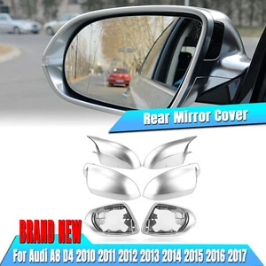 6Pcs Car Side Rearview Mirror Cover Assembly For Audi A8 D4 2010-2017 Silver ch - Picture 1 of 24