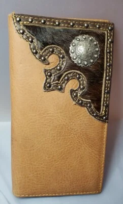 Cartera Bronco Roper Para Hombres Doble Plegable Cuero Genuino Marrón - BR-W011 Cabello Foto 1 de 4