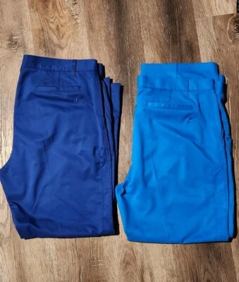Fila Pants Men Blue Royal Flat Front Stretch Sport Performance Golf Casual Lot 2 - Image 1 of 4