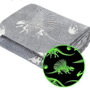 Dinosaur Gifts Toys for Kids Boys - Dino Glow in The Dark Blanket - Picture 1 of 7