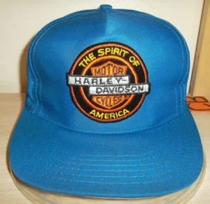SOMBRERO DE BÉISBOL HARLEY DAVIDSON-GUARDABARROS SNAPBACK/AZUL/ESPIRIT OF AMERICA/¡NUEVO DE LOTE 1993! - Imagen 1 de 4
