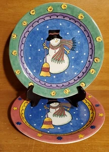 Sango SWEET SHOPPE CHRISTMAS Set di 2 piatti per insalata, 8 1/8", 3041, Ottimo - Foto 1 di 8