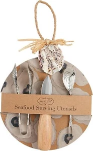 Mud Pie Seafood Serving Utensils, approx 5 3/4", TAN - Picture 1 of 1