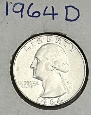 1964 Washington Quarter with Shifted D/D Mint Mark on Reverse of Quarter - Image 1 of 4