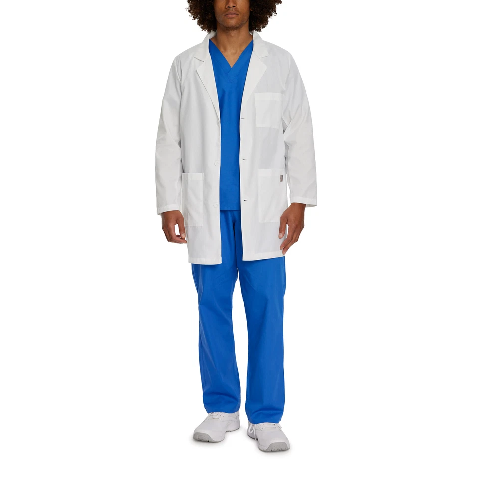 Landau Scrub Zone Unisex 3-Pocket Mid-Length White Coat - 86002 FREE SHIPPING! - Image 1 of 1