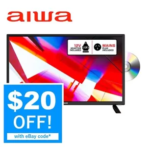 AIWA 24" Inch HD LED LCD TV with Built-In DVD Player Combo 12v for Caravan Car - Picture 1 of 4