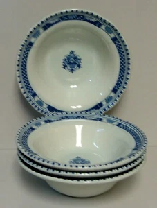 Metlox ANTIQUE BLUE Rim Cereal Bowls SETS OF FOUR BEST More Items Available - Picture 1 of 3