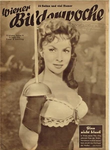 GINA LOLLOBRIGIDA Cover Magazine 1956 Vintage Weekly Issue WIENER BILDERWOCHE ! - Picture 1 of 2