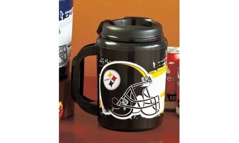 NFL Pittsburgh Steelers Travel Mug - Jumbo 34 Oz - Insulated Chugger Cover