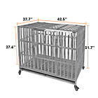 37/42/47inch Stainless Steel Dog Cage Dog Kennel Large Dog Crate Pet Playpen