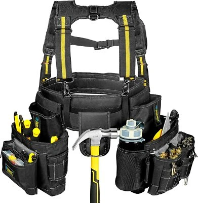 BRAVEX US Tool Belt Suspenders Vest Pro Ultra 20Bags Y-Style Pouch Fr Framers Carpenter