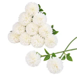 Artificial Chrysanthemum Ball Flowers -12 pcs Faux Mums Fake Silk Flowers for... - Picture 1 of 7