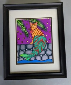 Cindy Coats "Wels" Kunstdruck. Signiert & Gerahmt. Katze Meerjungfrau. - Bild 1 von 3