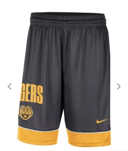 Nike Men's Large LSU Tigers Grey Dri-FIT Fast Break Shorts - Picture 1 of 4