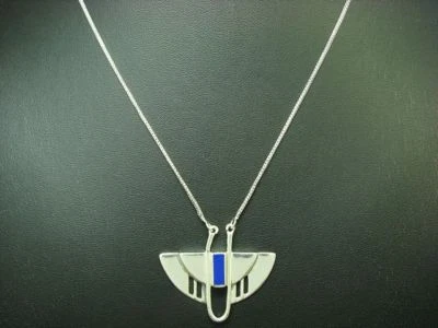 925 Argento Sterling Collier Con Kunstmasse Ricoperto / Vero Argento/9,2g/42,6cm - Immagine 1 di 3