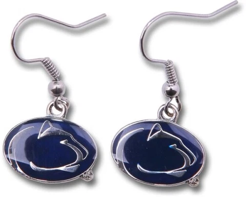 Penn State Nittany Lions Logo NCAA Silver Dangle Earrings Cover