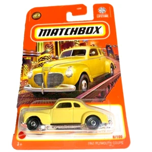 MATCHBOX 2024 1941 PLYMOUTH COUPE PALE YELLOW 8/100 HVL40 ABE LUGO DESIGN SEALED - Picture 1 of 1