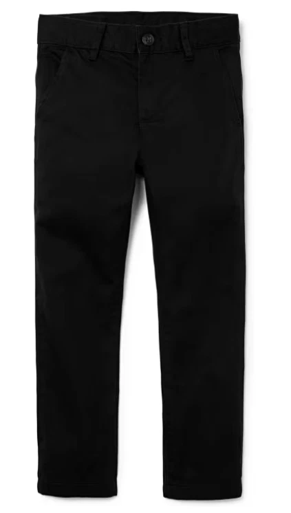 Childrens Place Boys Uniform Skinny Chino Pants Black Cotton School Boys 5 - Image 1 of 1