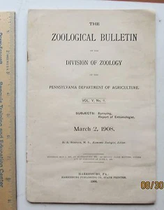 Zoological Bulletin Pennsylvania Department of Agriculture Zoology March 1908 - Picture 1 of 4