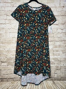 Vestido LuLaRoe Carly Alto-Bajo Mujer Talla Pequeña Floral Verde Rojo Colores Otoño Nuevo con Etiquetas - Imagen 1 de 6
