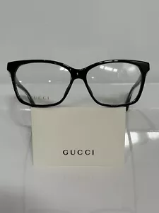 Neu im Karton Gucci GG053ON 001 glänzend schwarz Acetat Unisex Brille 54 mm - Bild 1 von 8