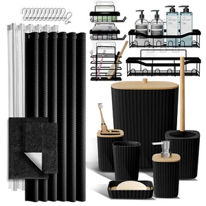 27PC Bathroom Accessory Set w/ Shower Caddies Bath & Rugs, Complete Bathroom Set - Picture 1 of 23