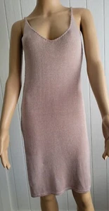 Ärmelloses Strick-Midikleid Metallic Beige Größe S - Bild 1 von 8