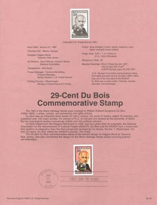 #9203 29c W. E. B. DuBois Stamp #2617 USPS Souvenir Page - Picture 1 of 1