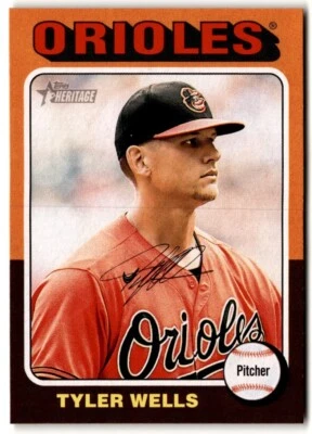 2024 Topps Heritage Tyler Wells #480 Baltimore Orioles - Image 1 of 2