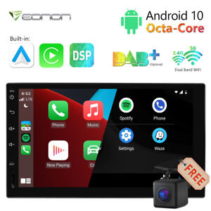 US In Dash Android 10 7" Double 2DIN Car GPS Navigation Stereo Head Unit CarPlay