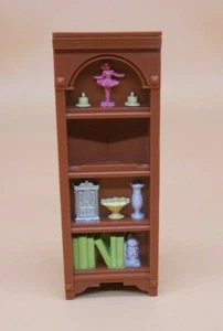Fisher Price Loving Family Dollhouse Brown Corner Book Shelf Bookcase - Picture 1 of 7