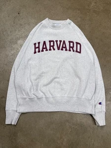 Vintage Champion Men’s M Harvard Sweatshirt Crewneck Reverse Weave Gray 90s Ivy - Picture 1 of 6