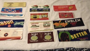 DEALER LOT OF 130 VINTAGE CRATE & CAN LABELS 10 EACH OF 13 DIFF. TYPES;LOT # 10 - Picture 1 of 10