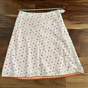 Fork Brand Lined Skirt Polka Dots Pink, Red, Orange Size 2 - Picture 1 of 5